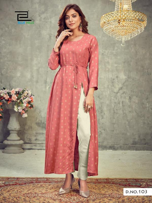 Blue Hills First Date  Vol 1 Fancy Rayon Side Slit Kurti Catalog