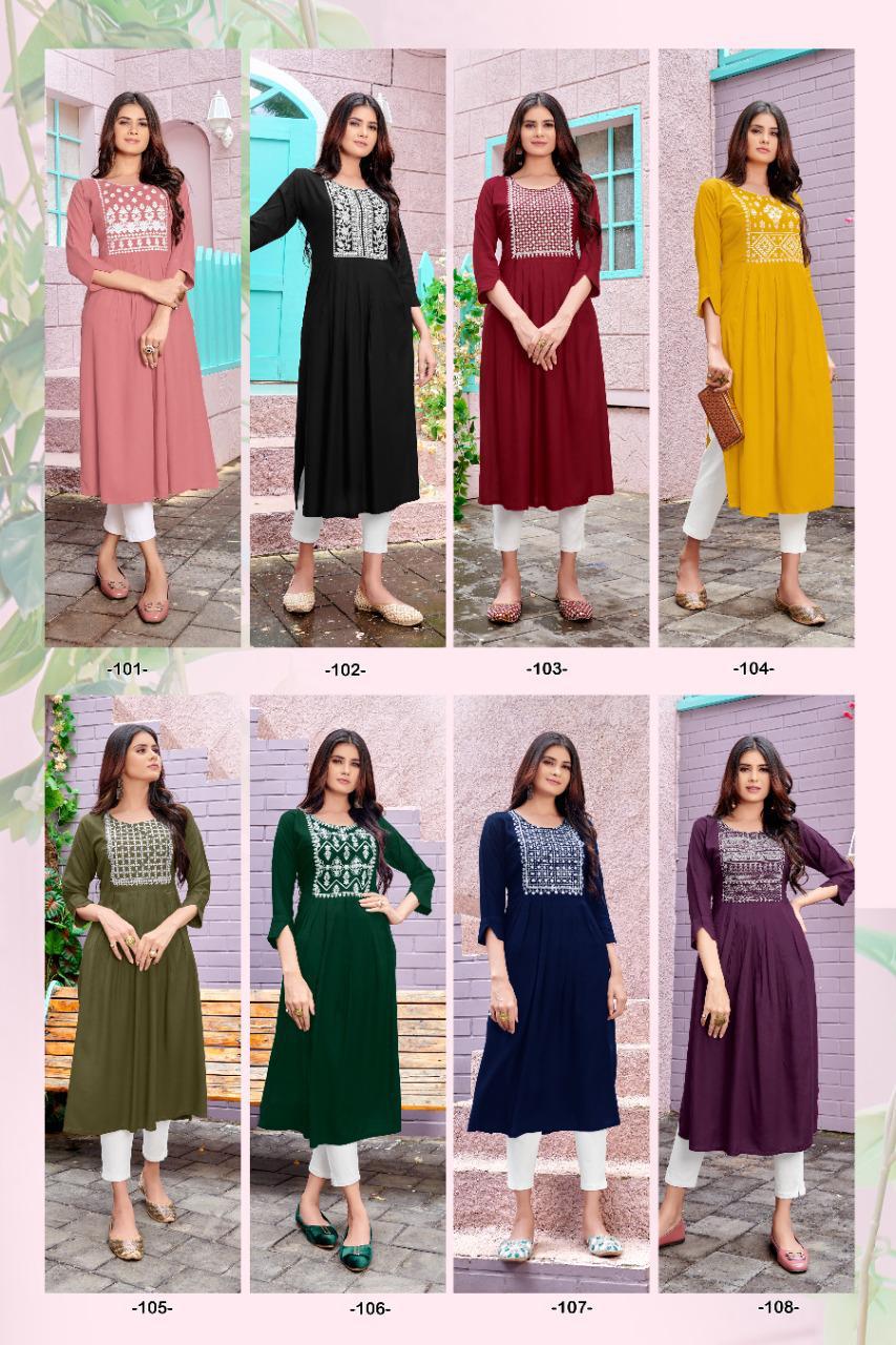 Blue Hills Miss India Vol 1 Long Printed Kurti Catalog