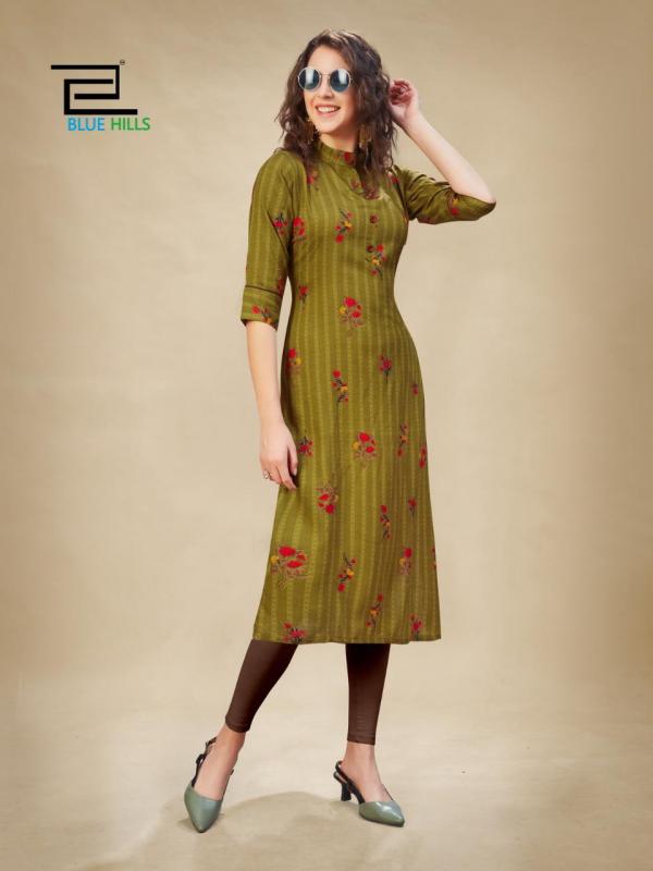 Blue Hills Pari Fancy Rayon Printed Casual Wear Kurti Catalog