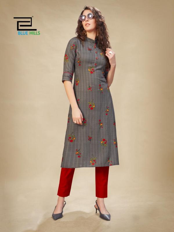 Blue Hills Pari Fancy Rayon Printed Casual Wear Kurti Catalog