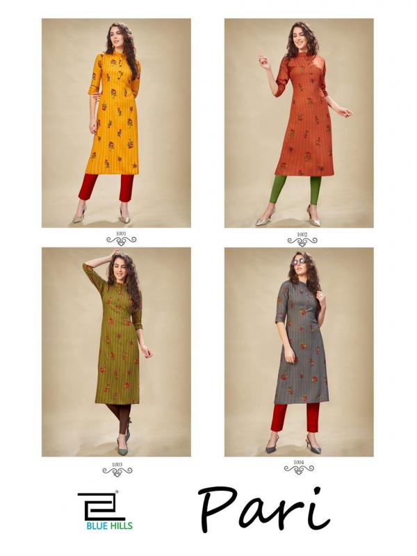 Blue Hills Pari Fancy Rayon Printed Casual Wear Kurti Catalog