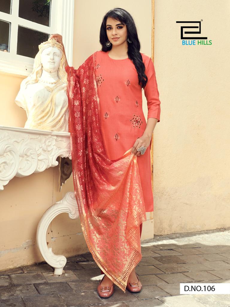 Blue Hills Queen Vol 1 Designer Embroidery Ready Made  Kurti Catalog
