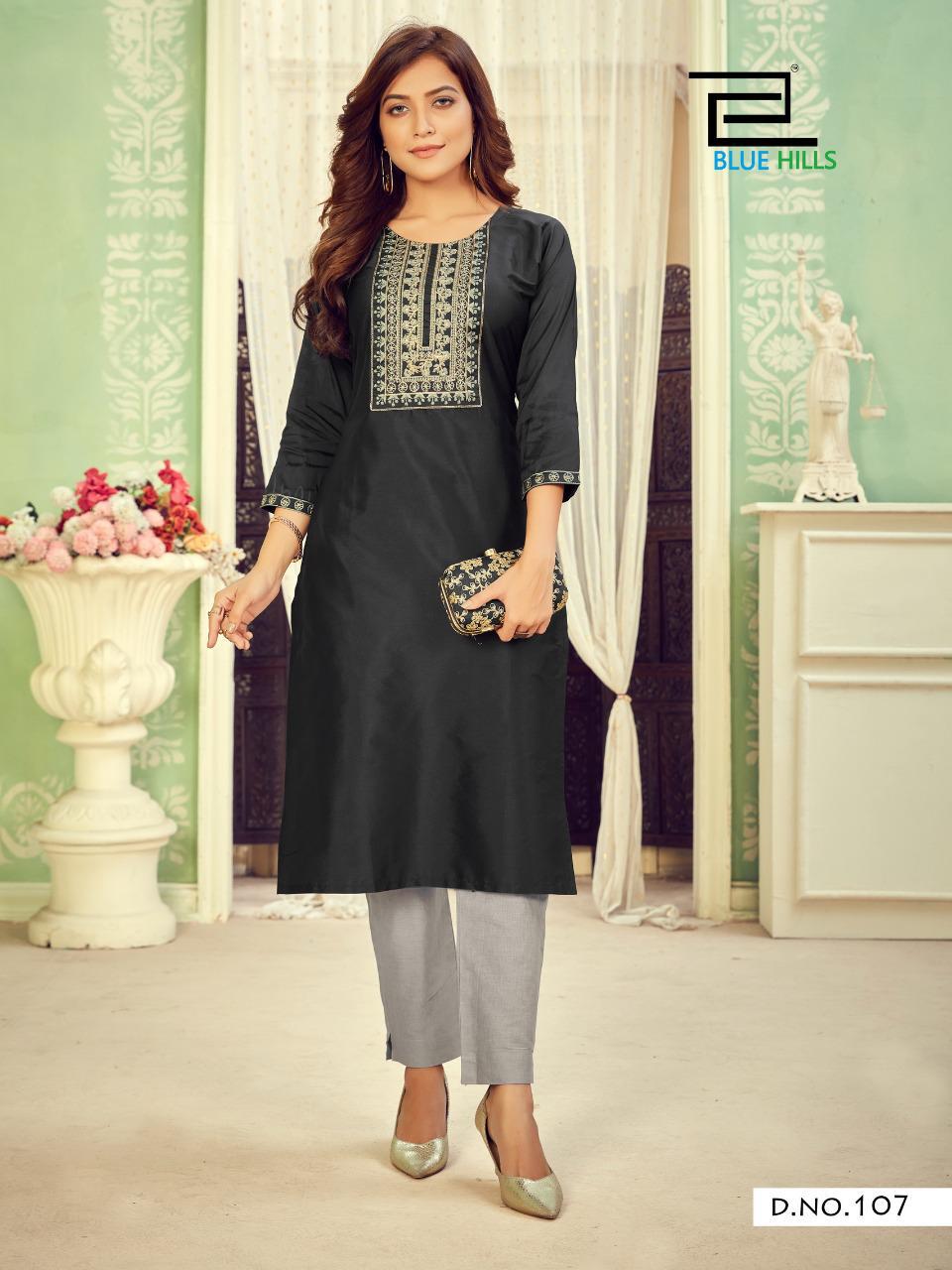 Blue Hills Solid  Vol 3 Designer Long Kurti Catalog