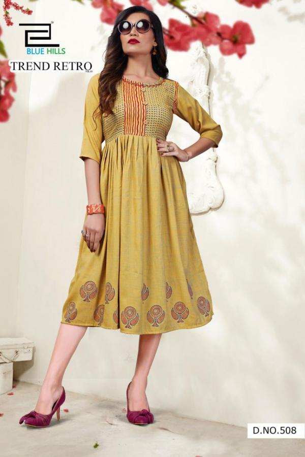 Blue Hills Trend Retro Vol 3 Rayon Fancy Long Kurti Catalog
