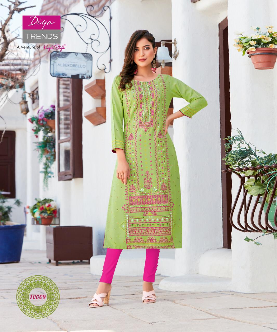 Diya Trends Garden City  Vol 10 Ethnic Wear Designer Printed Kurits  Catalog