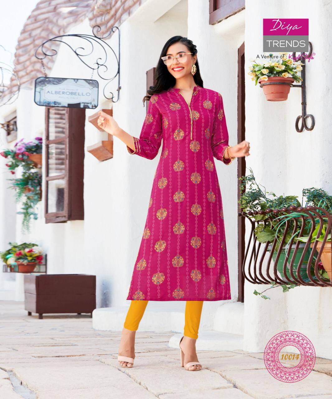 Diya Trends Garden City  Vol 10 Ethnic Wear Designer Printed Kurits  Catalog