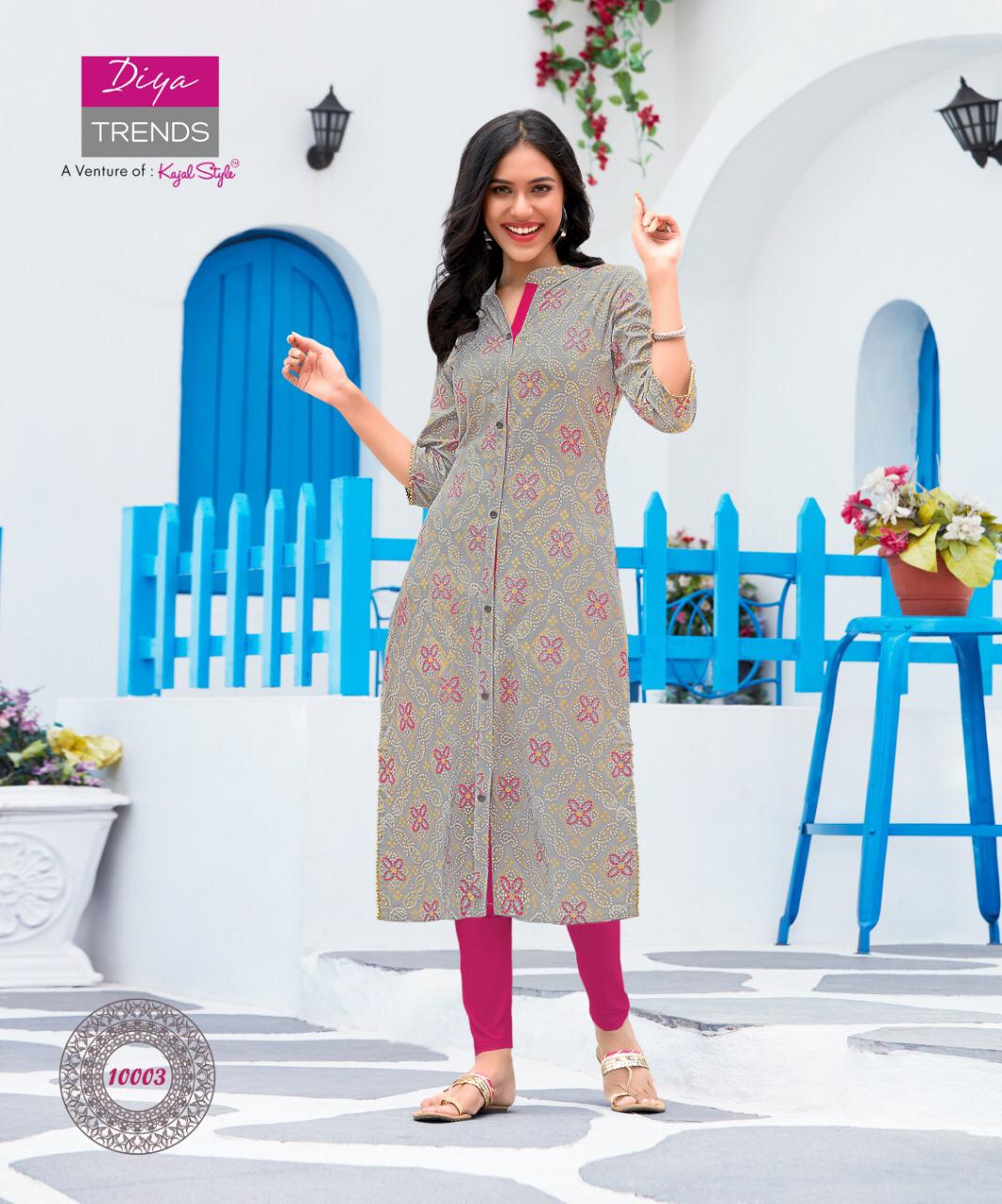 Diya Trends Garden City  Vol 10 Ethnic Wear Designer Printed Kurits  Catalog