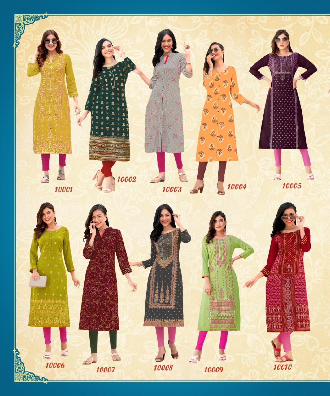 Diya Trends Garden City  Vol 10 Ethnic Wear Designer Printed Kurits  Catalog
