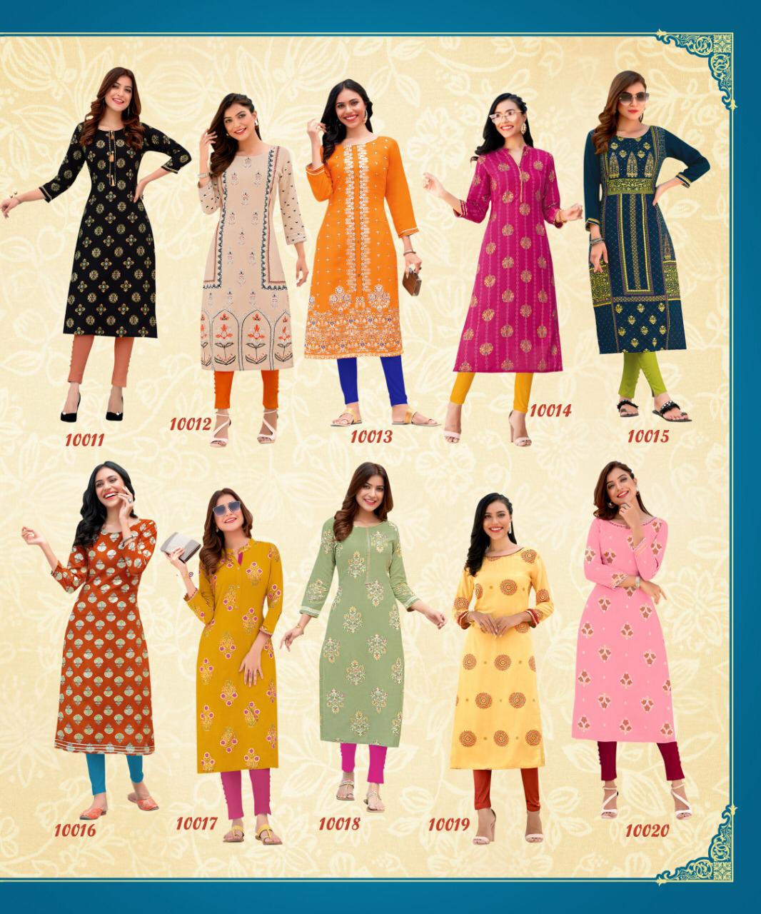 Diya Trends Garden City  Vol 10 Ethnic Wear Designer Printed Kurits  Catalog