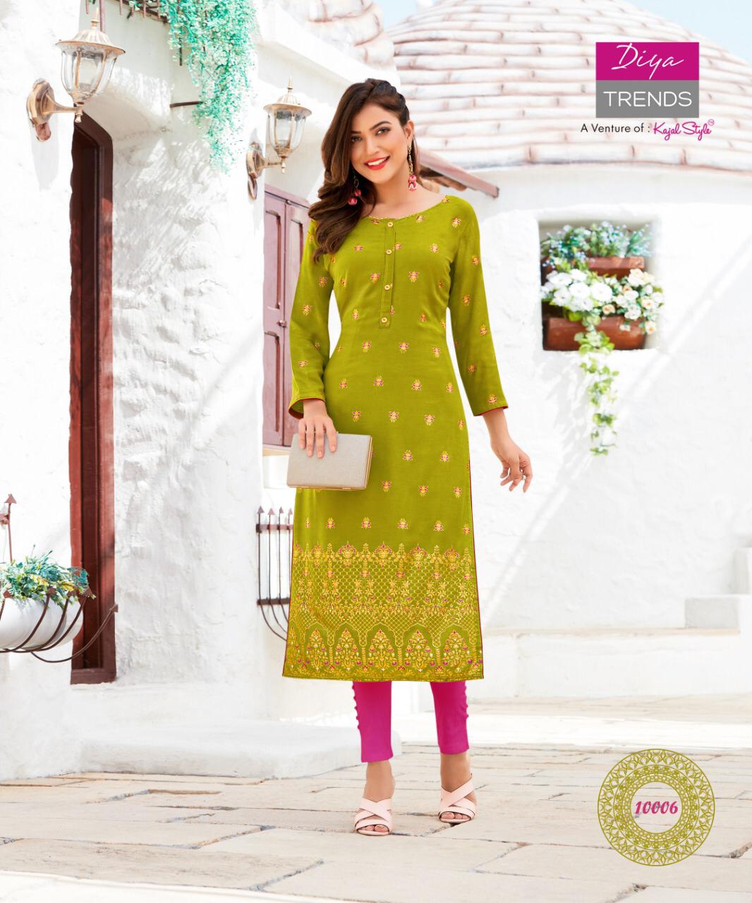 Diya Trends Garden City  Vol 10 Ethnic Wear Designer Printed Kurits  Catalog