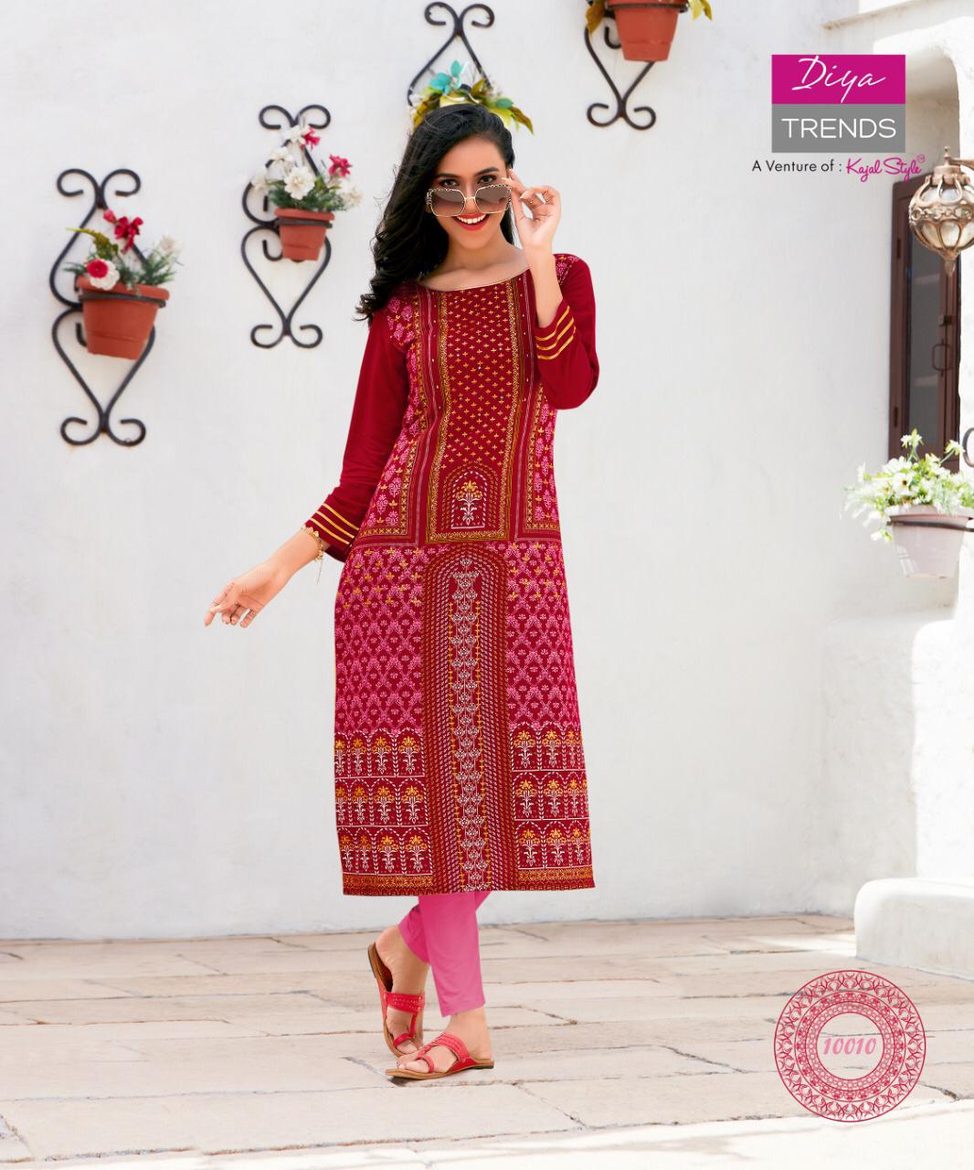 Diya Trends Garden City  Vol 10 Ethnic Wear Designer Printed Kurits  Catalog