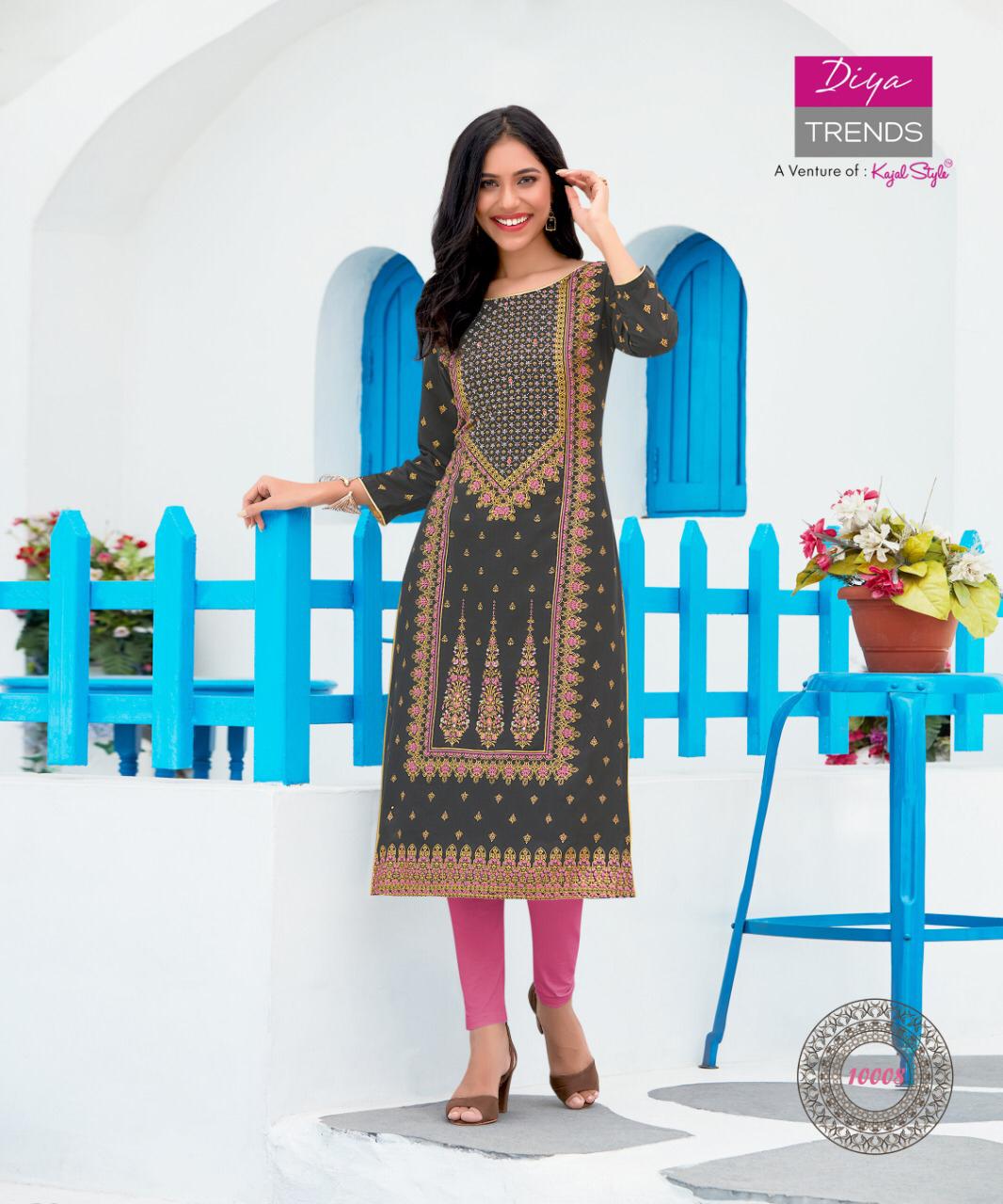 Diya Trends Garden City  Vol 10 Ethnic Wear Designer Printed Kurits  Catalog