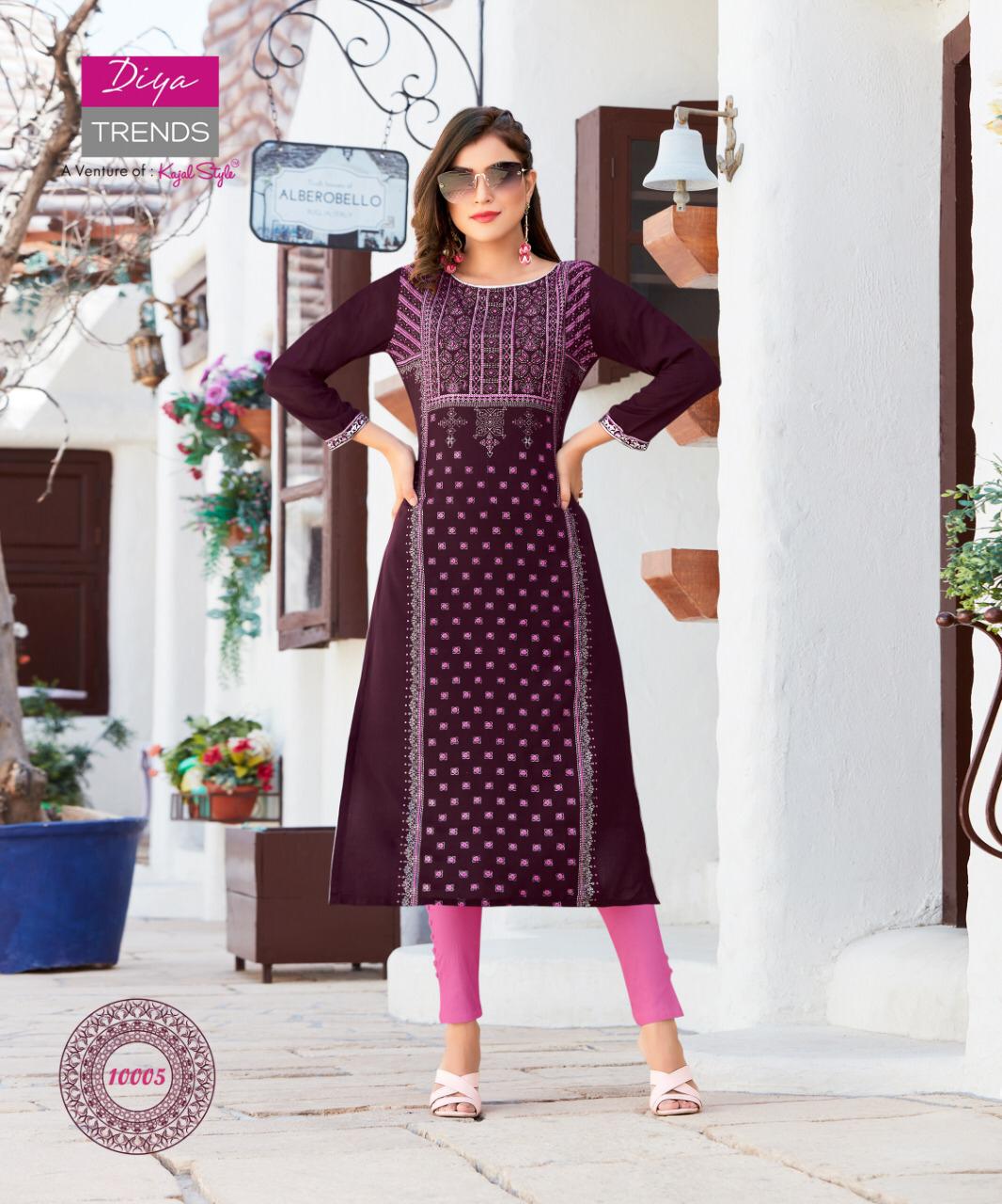 Diya Trends Garden City  Vol 10 Ethnic Wear Designer Printed Kurits  Catalog