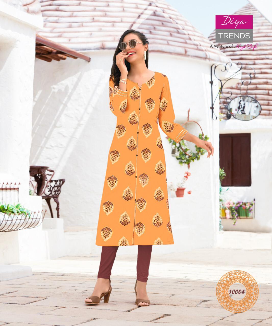 Diya Trends Garden City  Vol 10 Ethnic Wear Designer Printed Kurits  Catalog