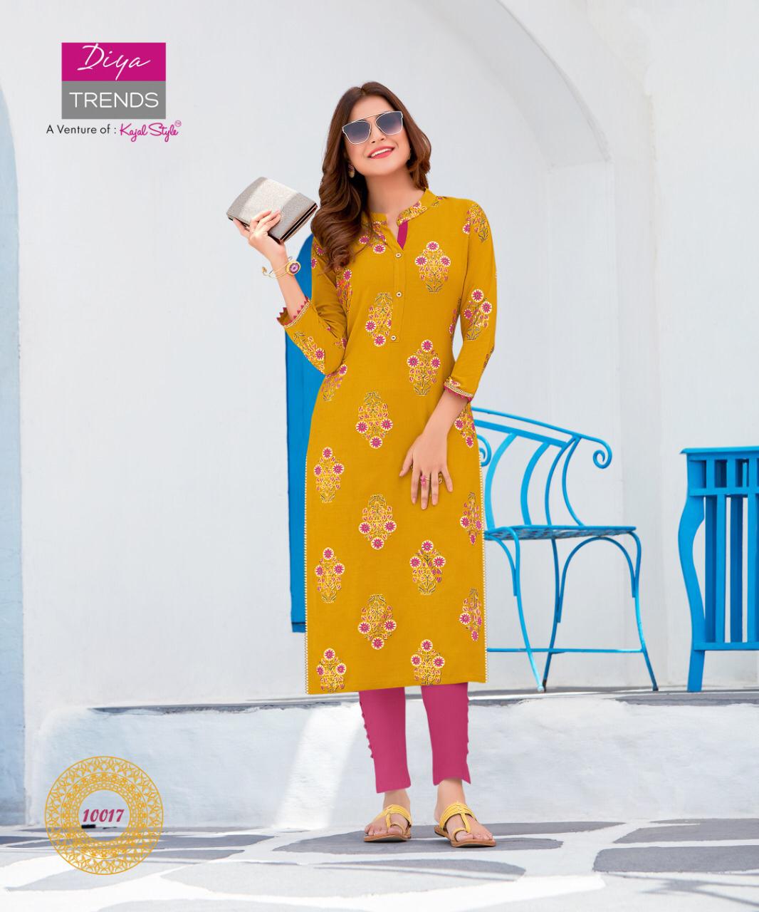 Diya Trends Garden City  Vol 10 Ethnic Wear Designer Printed Kurits  Catalog