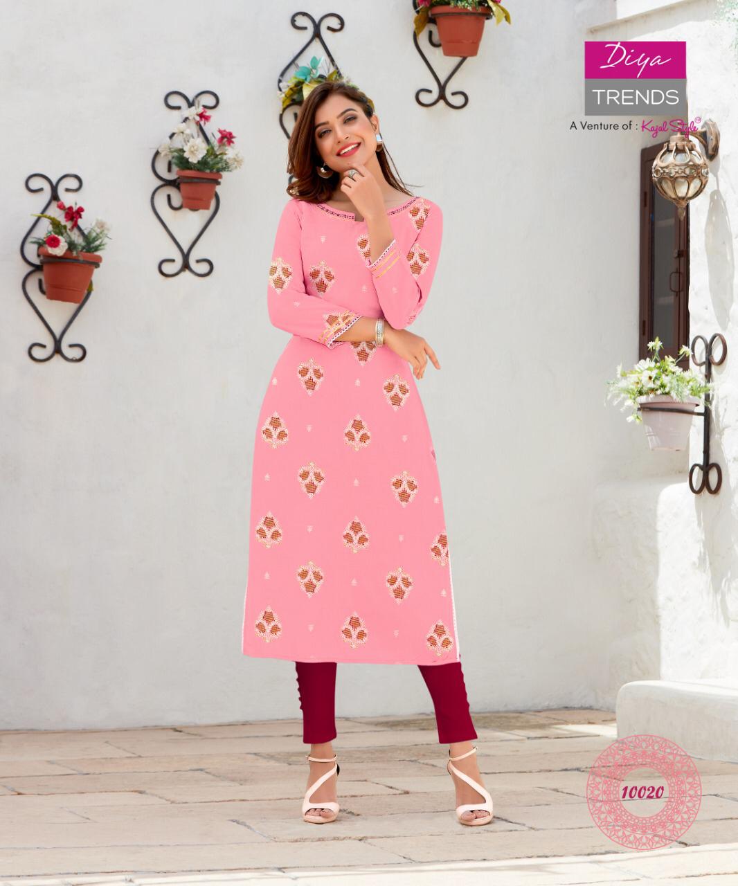 Diya Trends Garden City  Vol 10 Ethnic Wear Designer Printed Kurits  Catalog