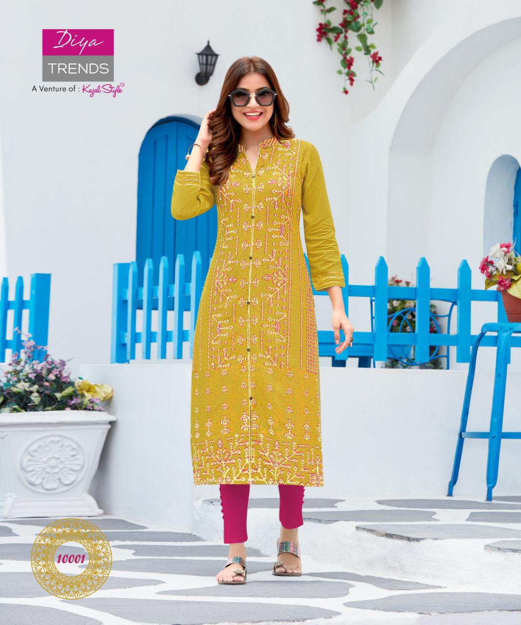 Diya Trends Garden City  Vol 10 Ethnic Wear Designer Printed Kurits  Catalog