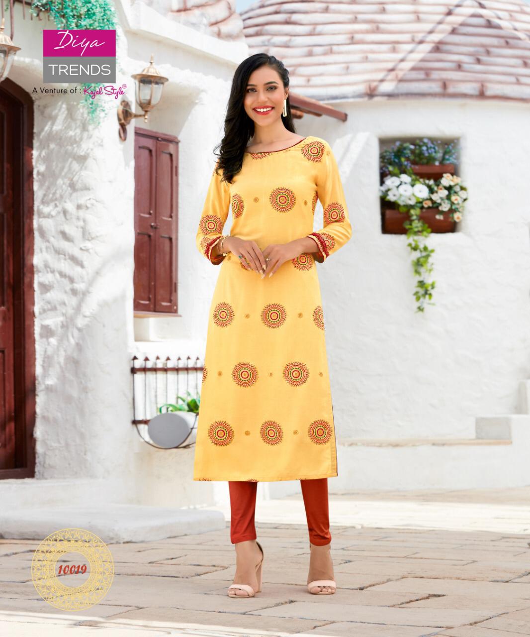 Diya Trends Garden City  Vol 10 Ethnic Wear Designer Printed Kurits  Catalog