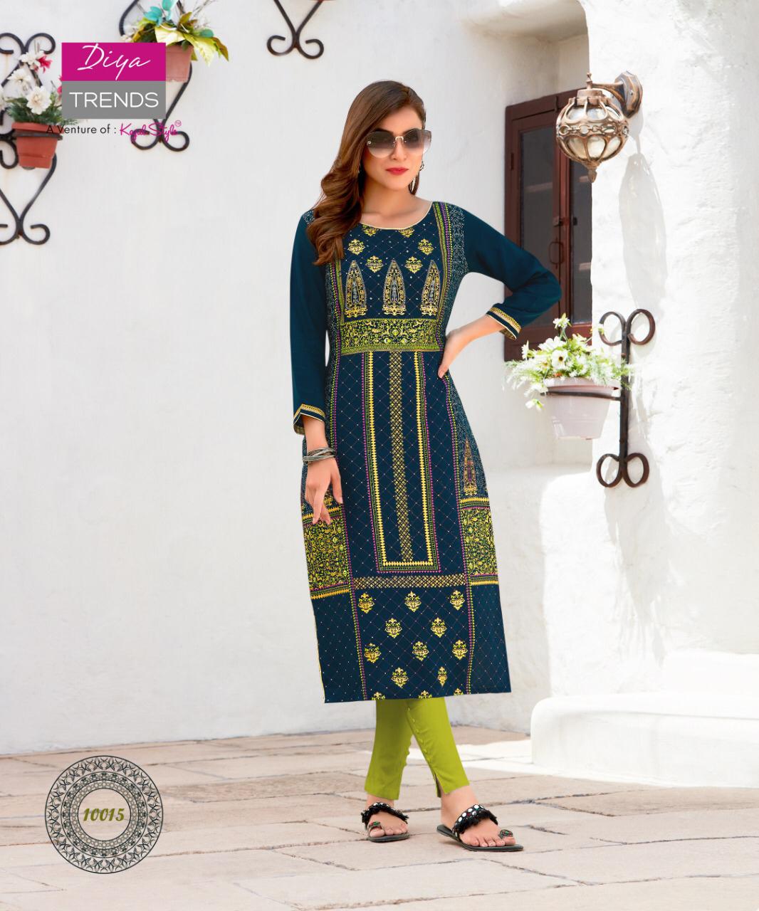 Diya Trends Garden City  Vol 10 Ethnic Wear Designer Printed Kurits  Catalog
