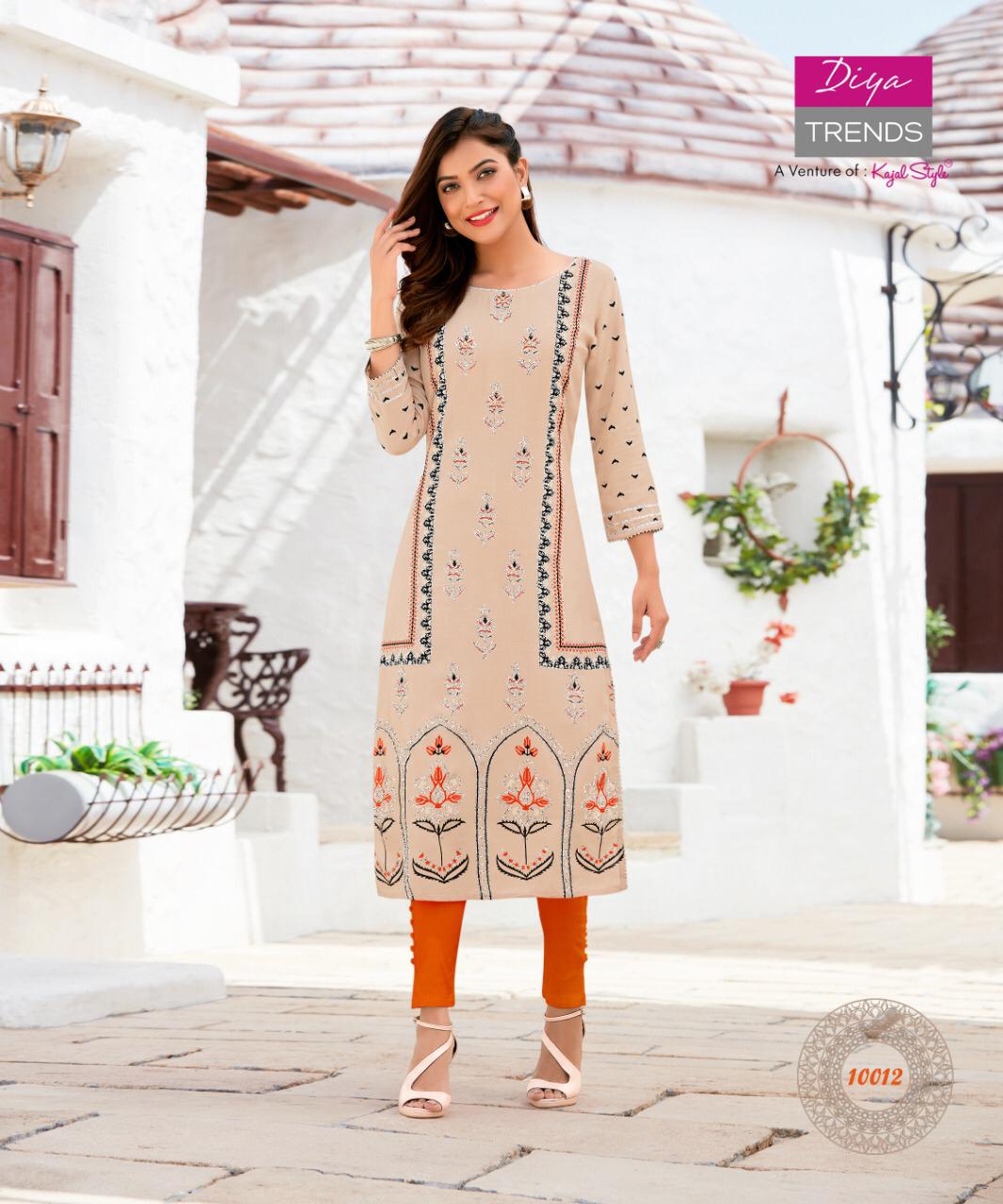 Diya Trends Garden City  Vol 10 Ethnic Wear Designer Printed Kurits  Catalog