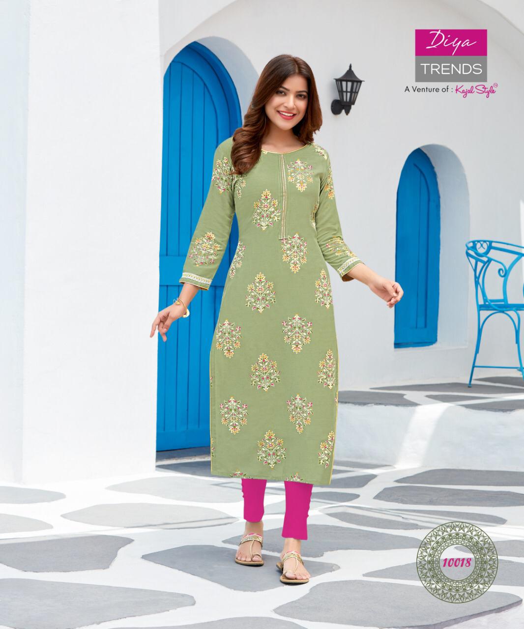 Diya Trends Garden City  Vol 10 Ethnic Wear Designer Printed Kurits  Catalog