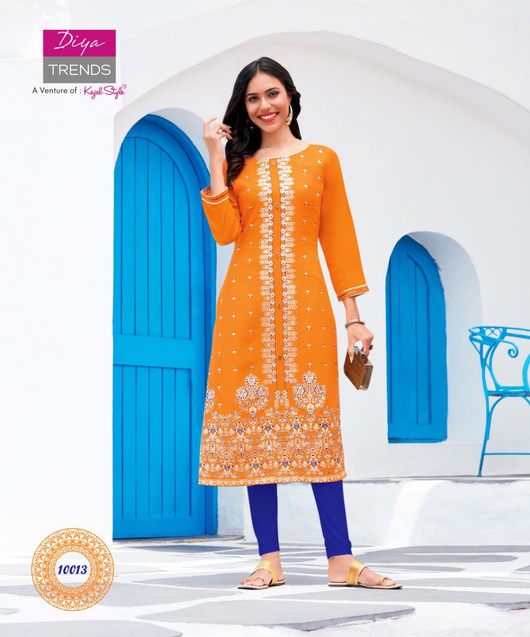 Diya Trends Garden City  Vol 10 Ethnic Wear Designer Printed Kurits  Catalog