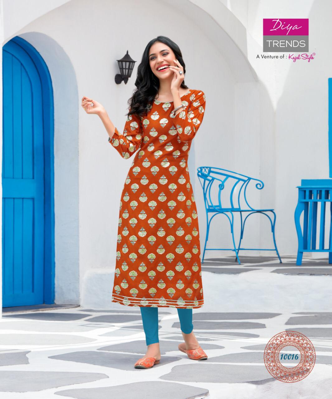 Diya Trends Garden City  Vol 10 Ethnic Wear Designer Printed Kurits  Catalog
