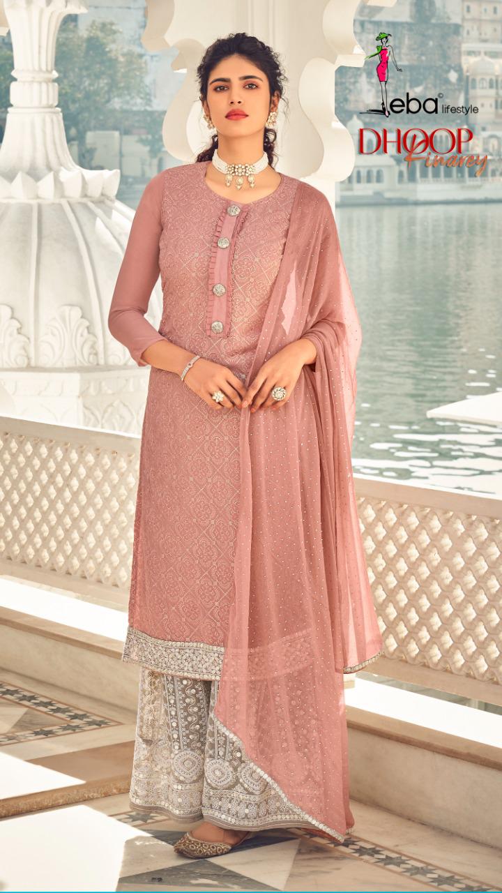 Eba Dhoop Kinarey Georgette With Embroidery Work Salwar Suits  Catalog