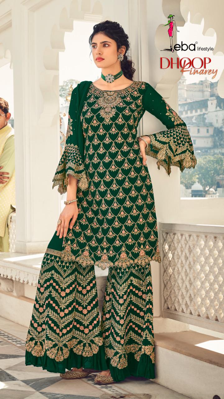 Eba Dhoop Kinarey Georgette With Embroidery Work Salwar Suits  Catalog