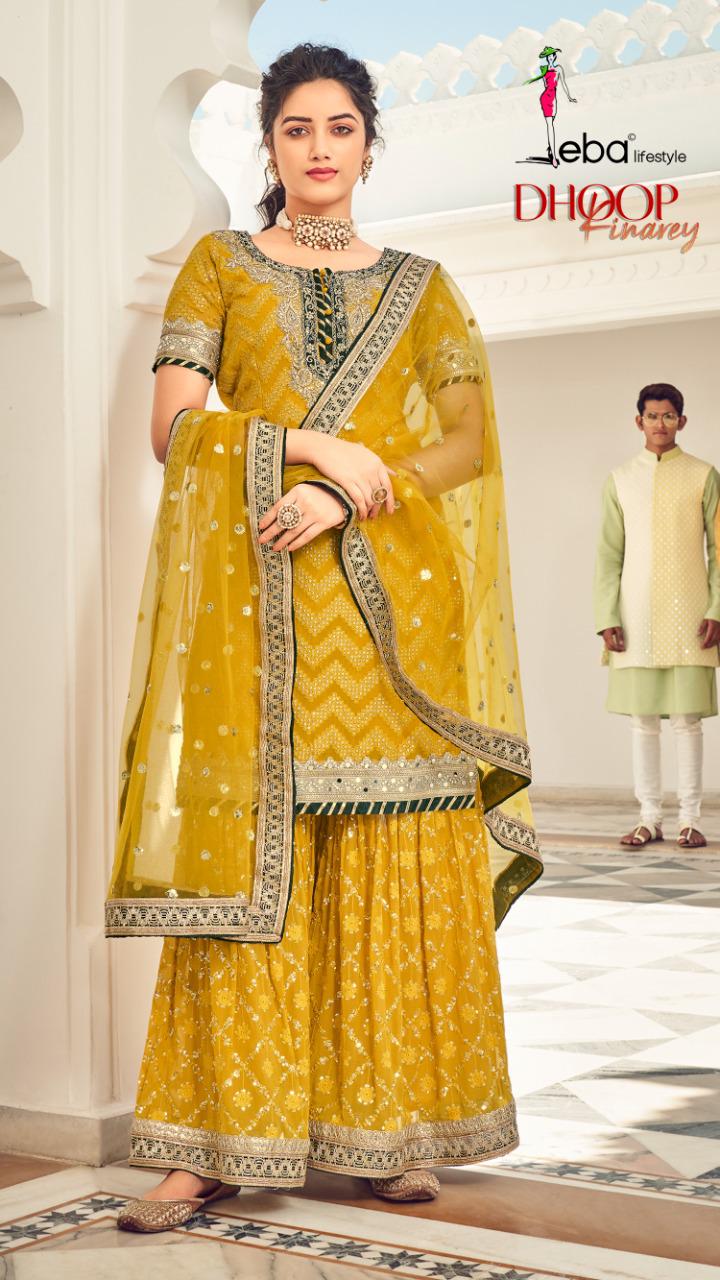 Eba Dhoop Kinarey Georgette With Embroidery Work Salwar Suits  Catalog