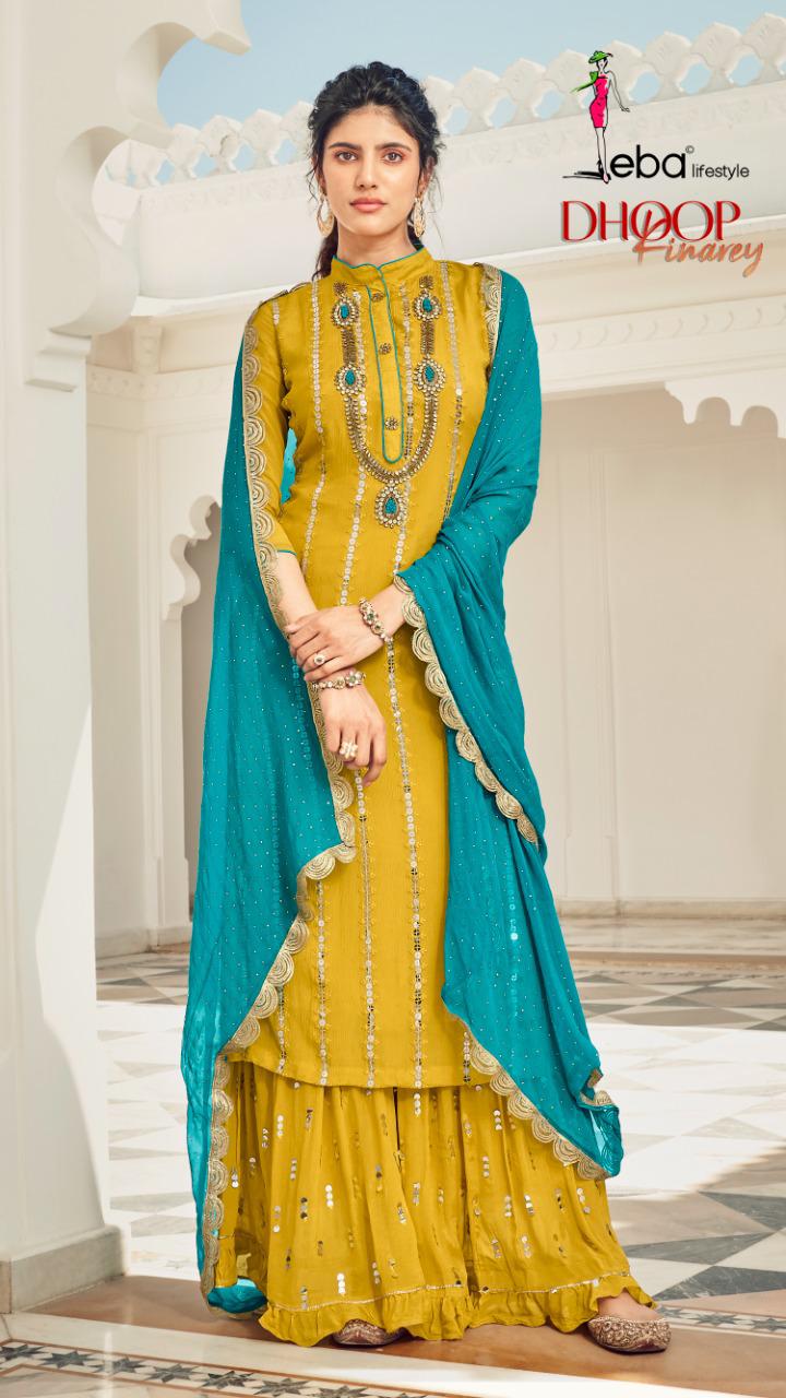 Eba Dhoop Kinarey Georgette With Embroidery Work Salwar Suits  Catalog