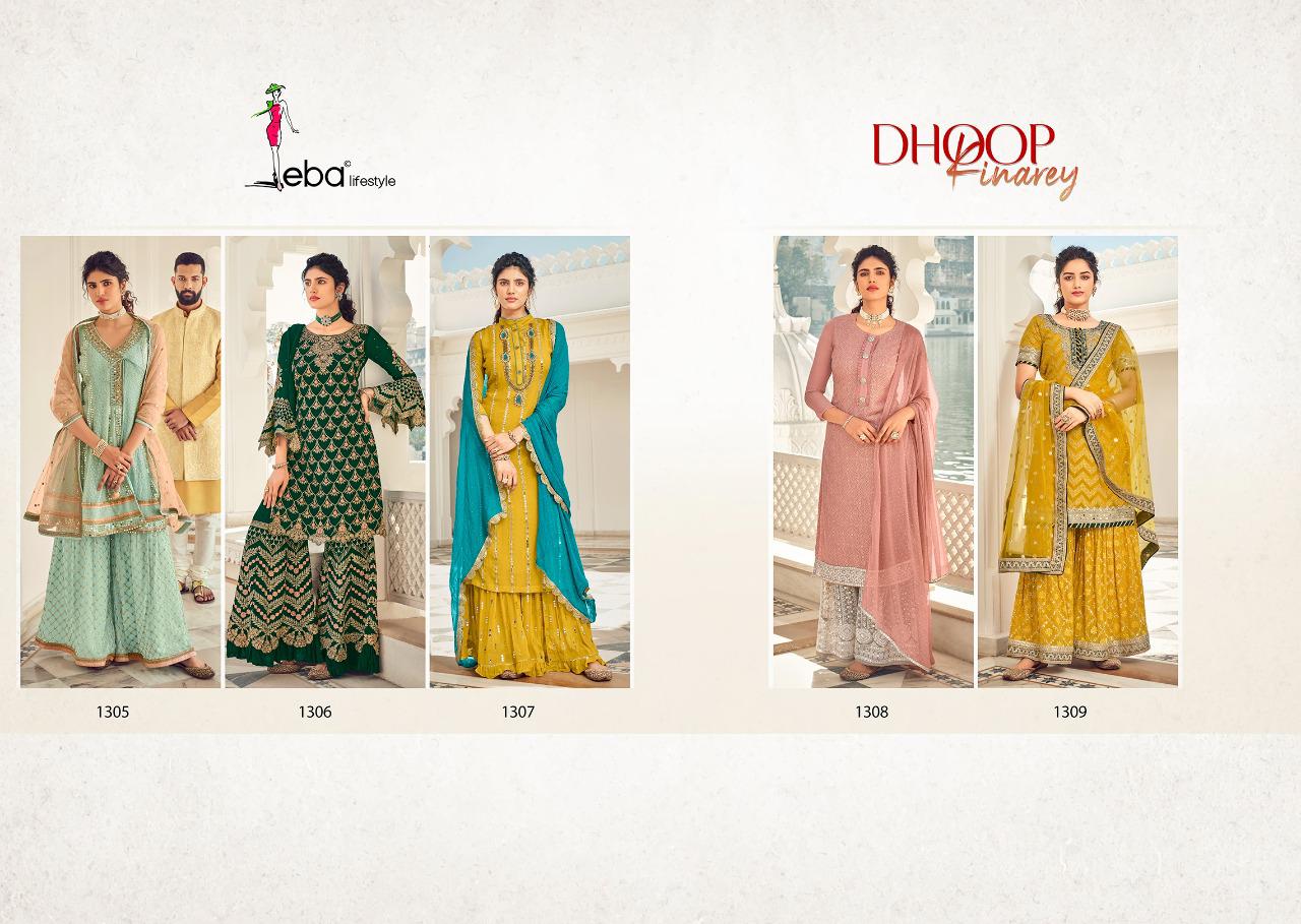 Eba Dhoop Kinarey Georgette With Embroidery Work Salwar Suits  Catalog