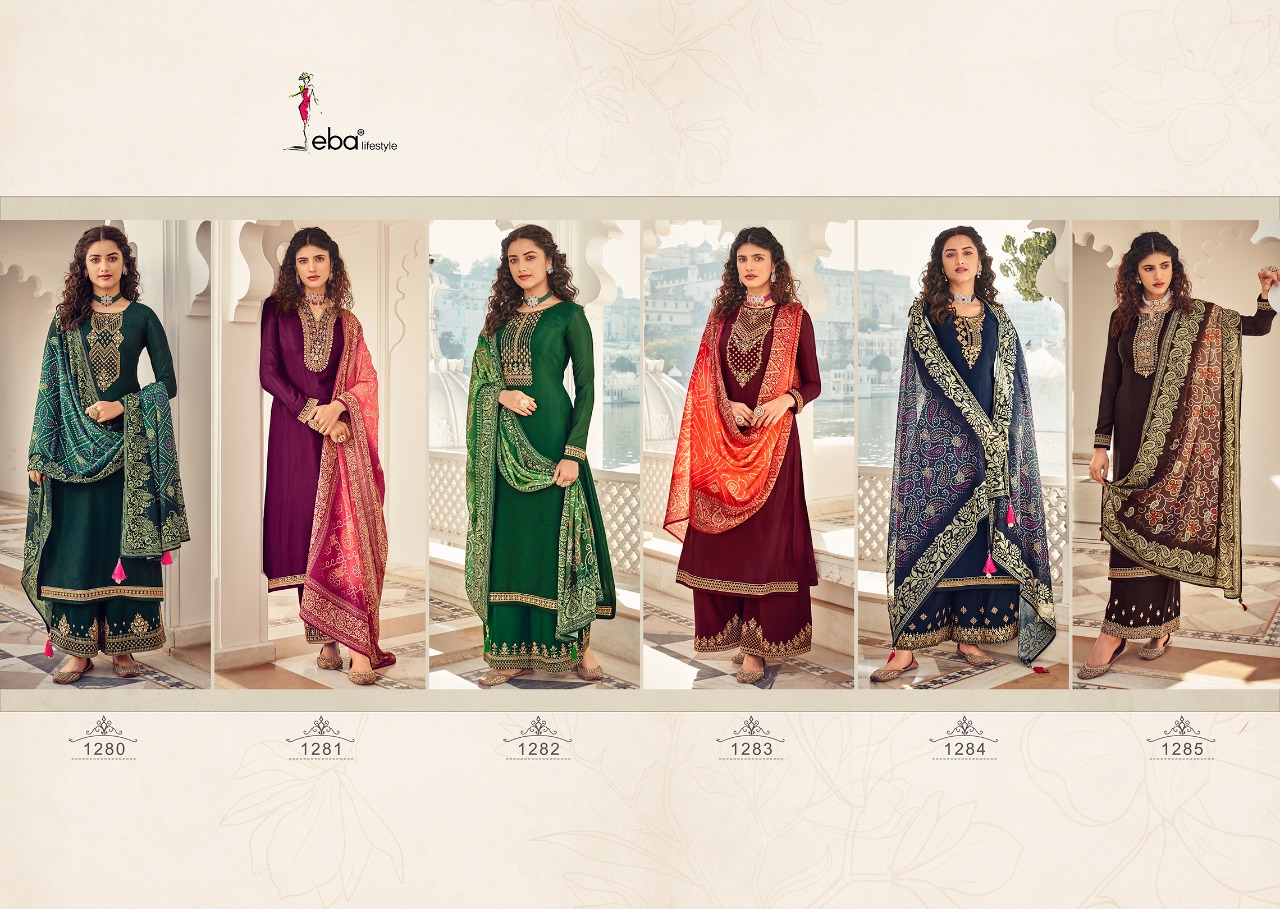 Eba Rang Bandhej Embroidery Wear Salwaar Kameez Catalog