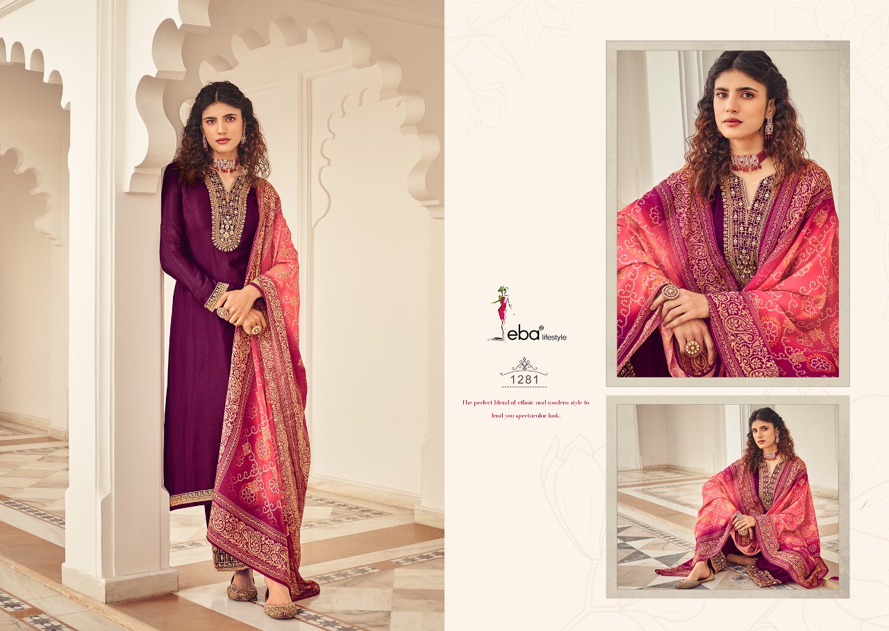 Eba Rang Bandhej Embroidery Wear Salwaar Kameez Catalog