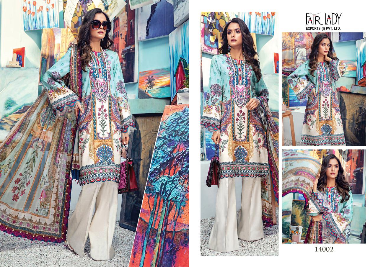 Fair Lady Anaya Digital Printed Pure Lawn Pakistani Embroidered Salwar Suits Catalog