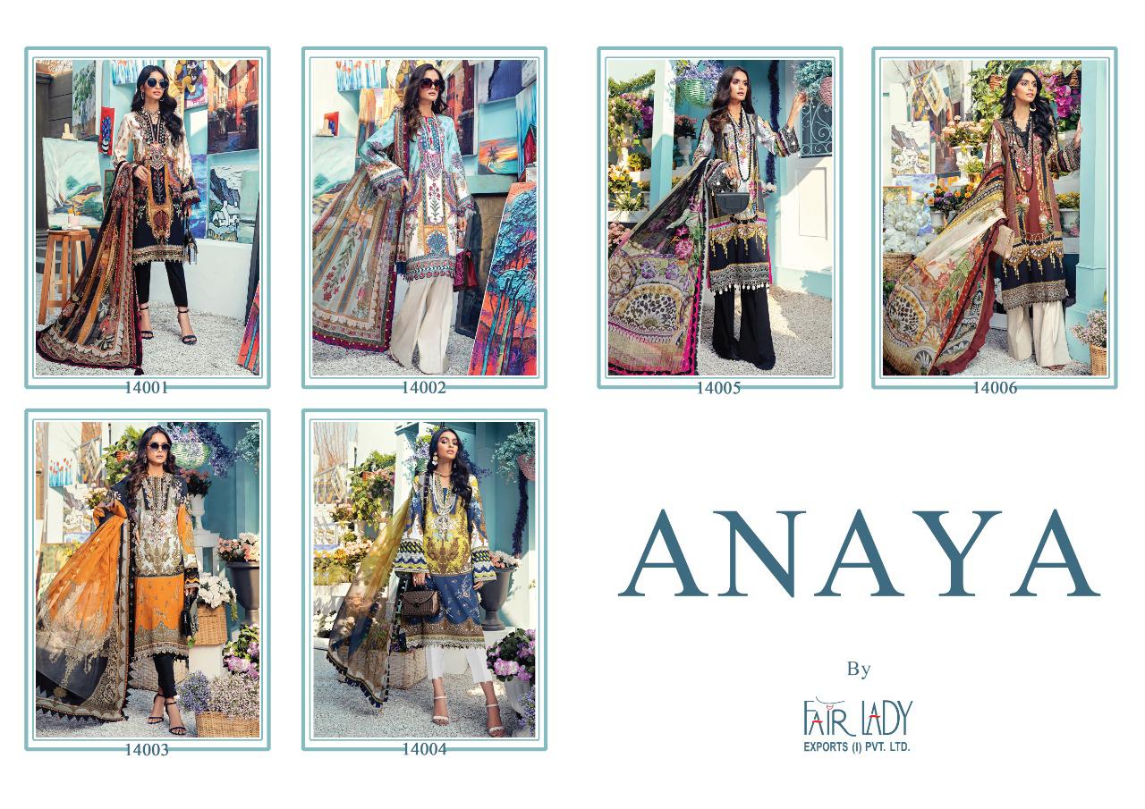 Fair Lady Anaya Digital Printed Pure Lawn Pakistani Embroidered Salwar Suits Catalog