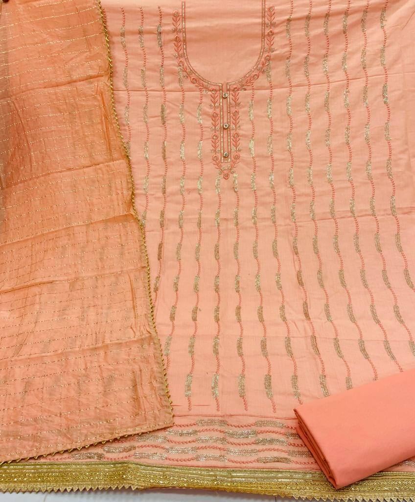 Fc Chanderi Chex  Vol 1 Fancy Embroidery Dress Materials Catalog