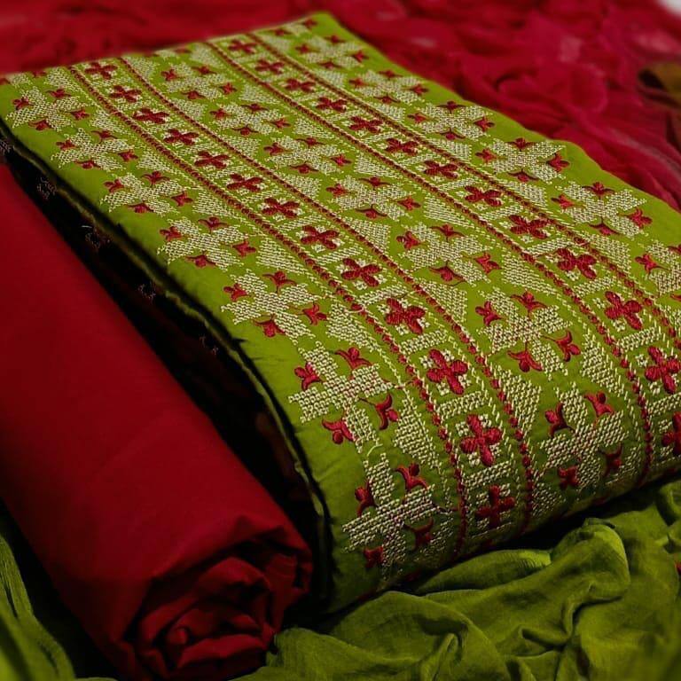 Fc  Pc Cotton Vol  3 Designer Cotton Kashmiri Work Dress Materials Catalog