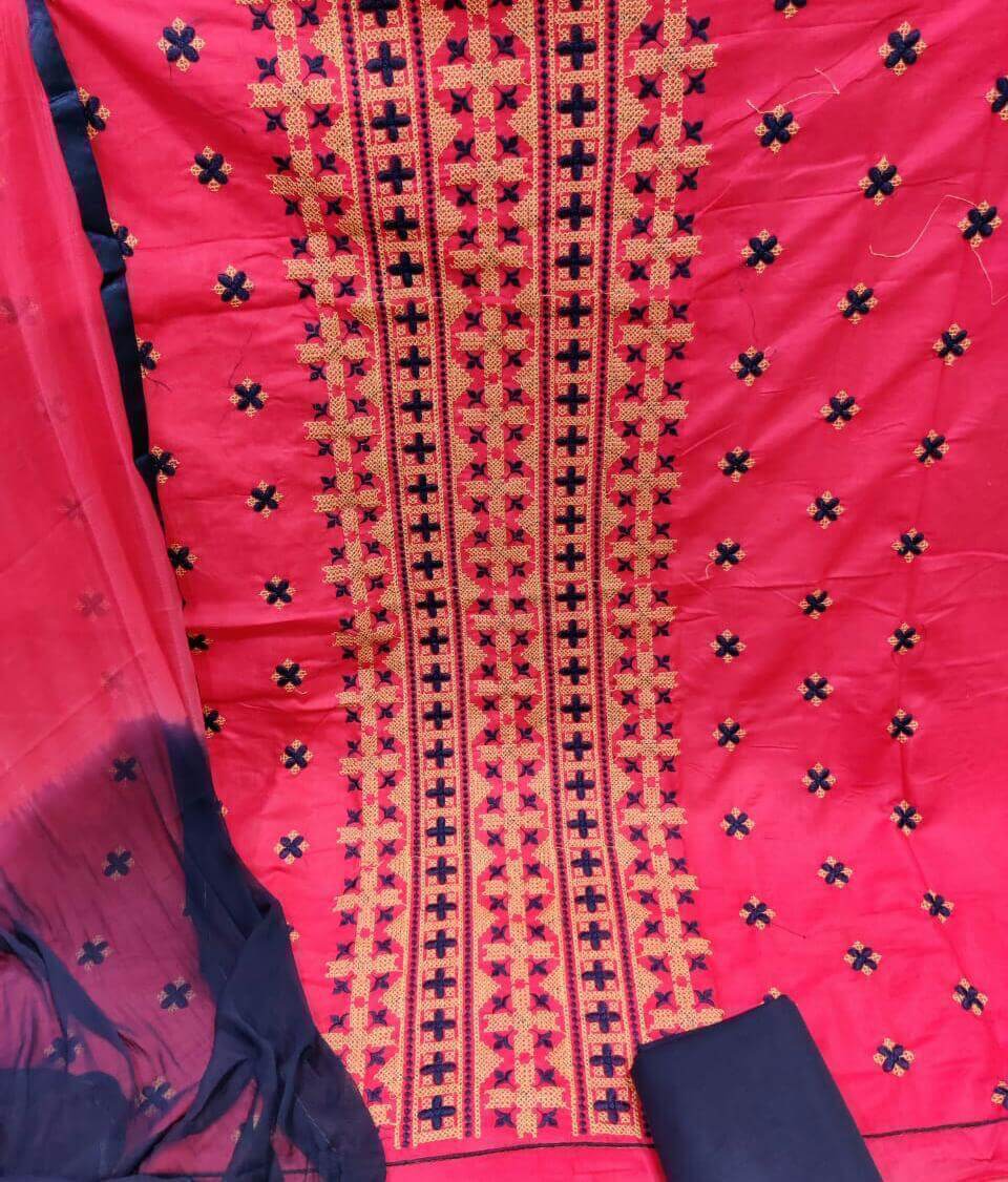 Fc  Pc Cotton Vol  3 Designer Cotton Kashmiri Work Dress Materials Catalog