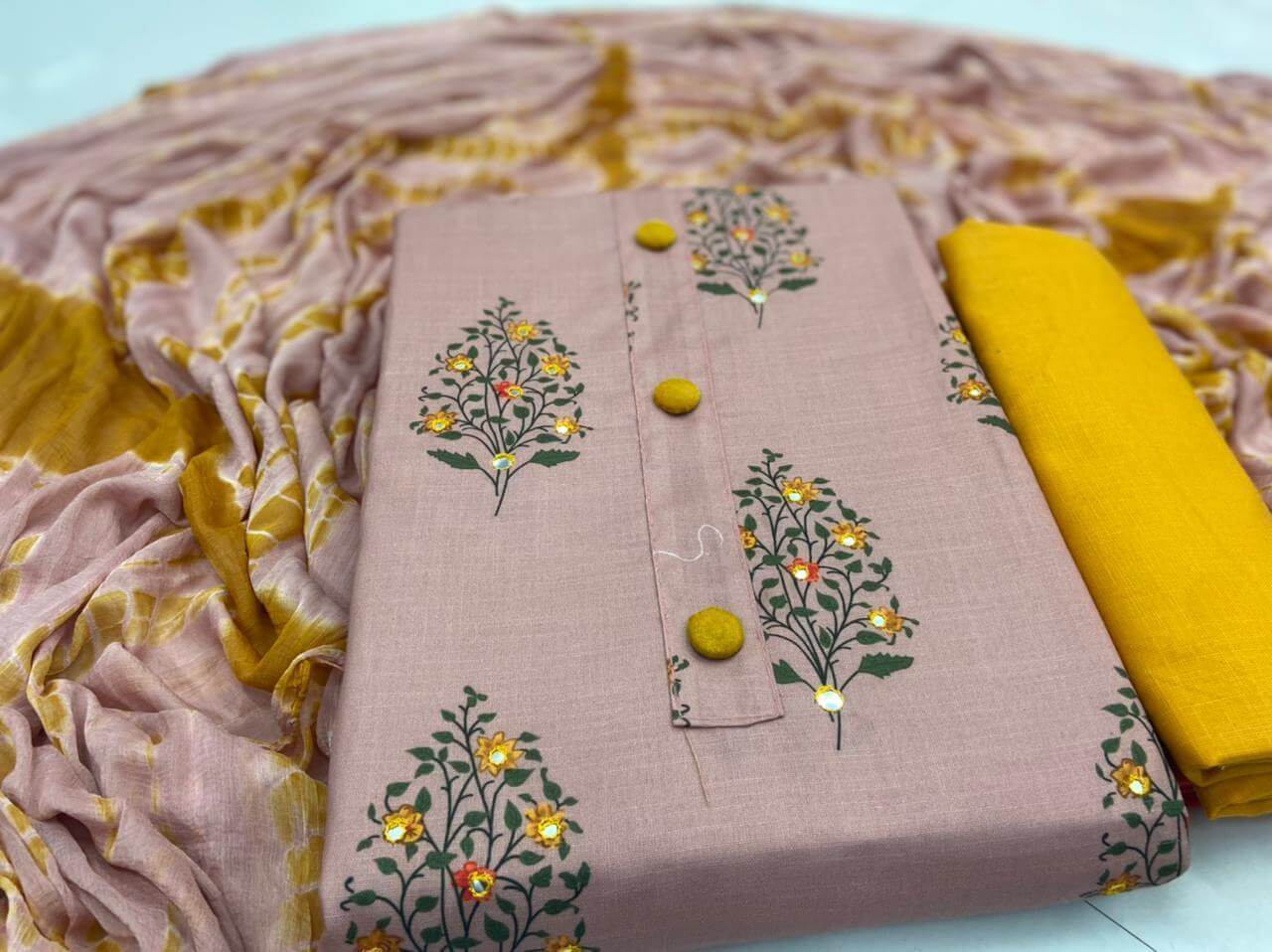 Fc Slub Cotton Vol 8 Designer Cotton Mirror Work Dress Materials