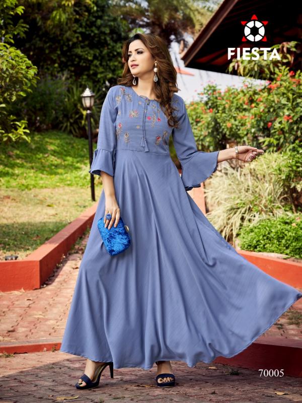 Fiesta Nutan Designer Viscose Handwork Long Kurti Catalog