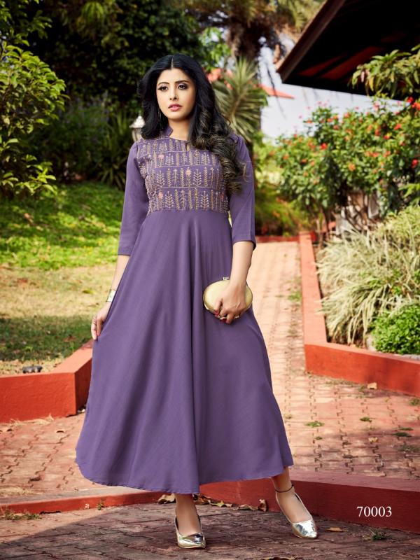 Fiesta Nutan Designer Viscose Handwork Long Kurti Catalog