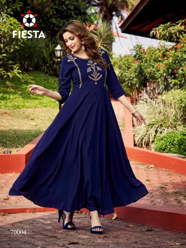 Fiesta Nutan Designer Viscose Handwork Long Kurti Catalog
