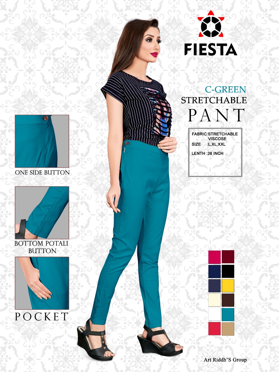 Fiesta Stretchable Pant Stylist Viscose Bottom Wear Collection