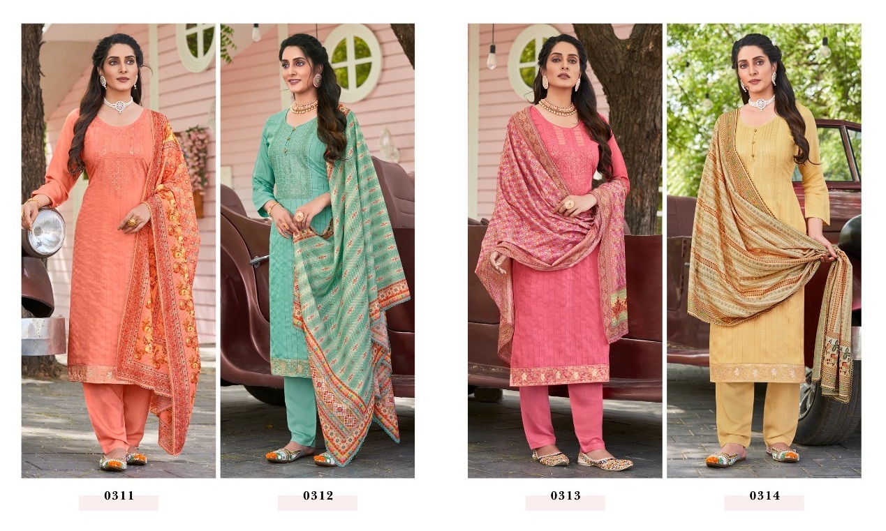 Four Dots Aloka Fancy Wear Designer Dress Material Catalog