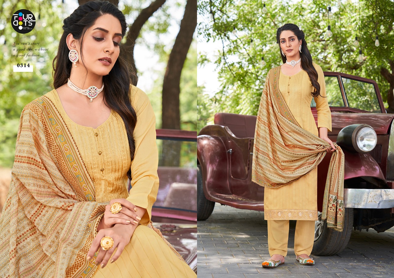 Four Dots Aloka Fancy Wear Designer Dress Material Catalog