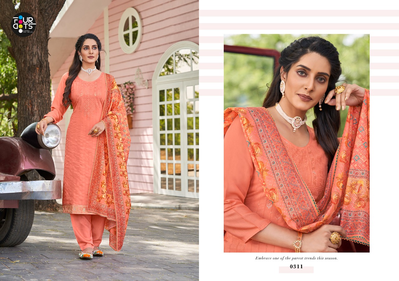 Four Dots Aloka Fancy Wear Designer Dress Material Catalog