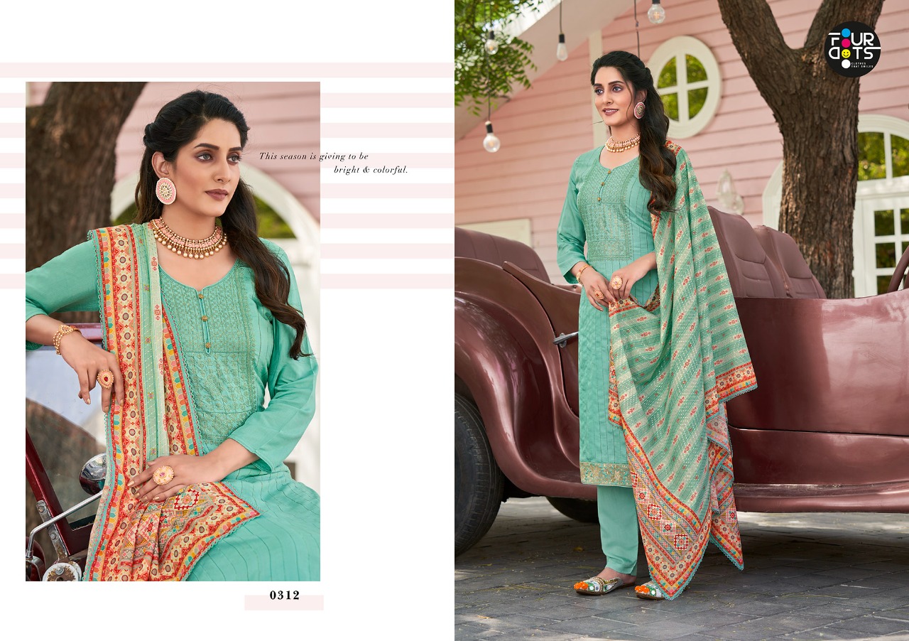 Four Dots Aloka Fancy Wear Designer Dress Material Catalog