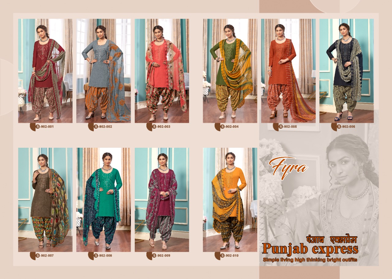 Fyra Punjab Express Vol  2 Cotton Fancy Embroidery Dress Material Catalog