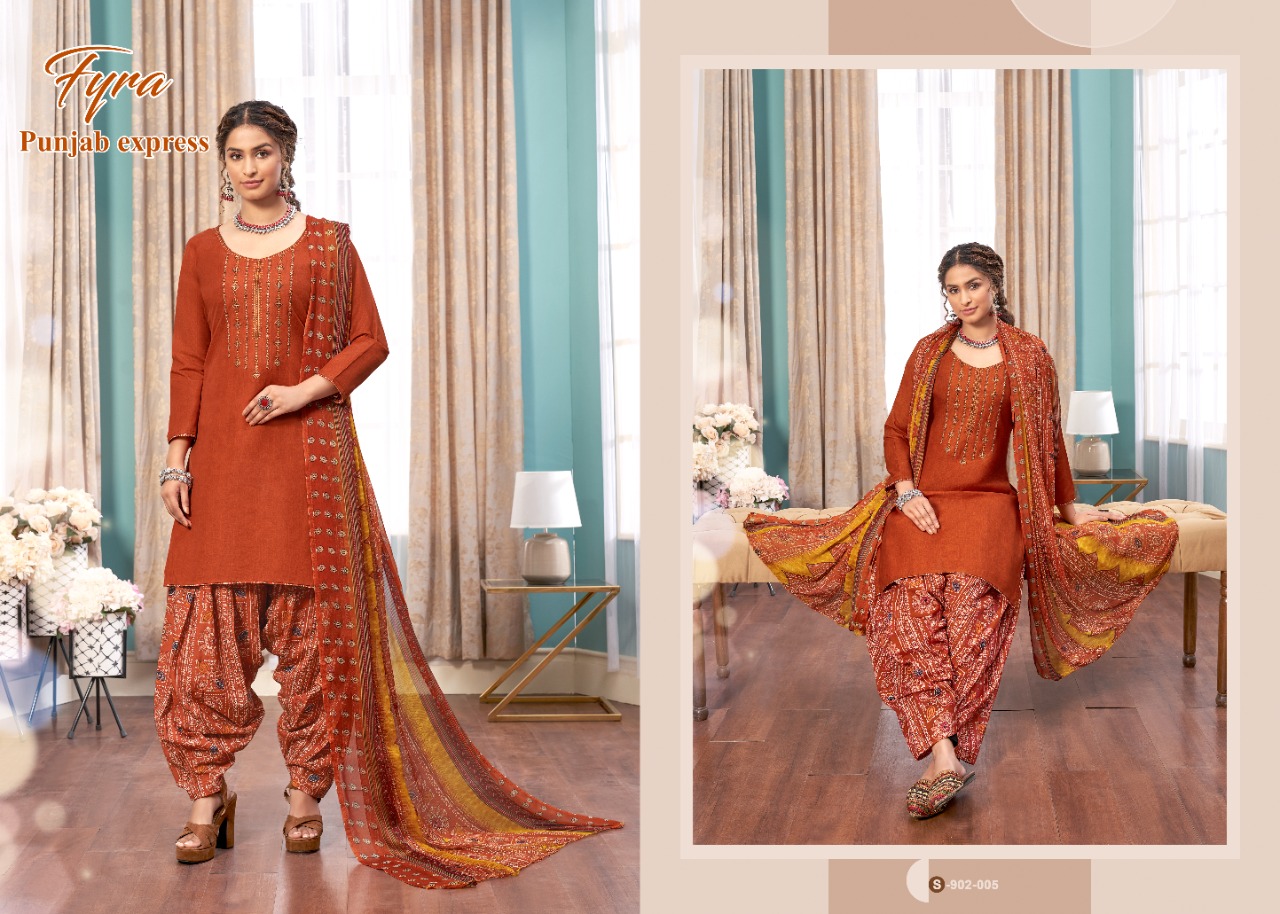 Fyra Punjab Express Vol  2 Cotton Fancy Embroidery Dress Material Catalog
